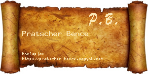 Pratscher Bence névjegykártya